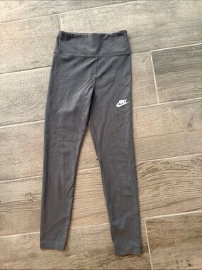 Nike Kids Charcoal Leggings with White Swoosh